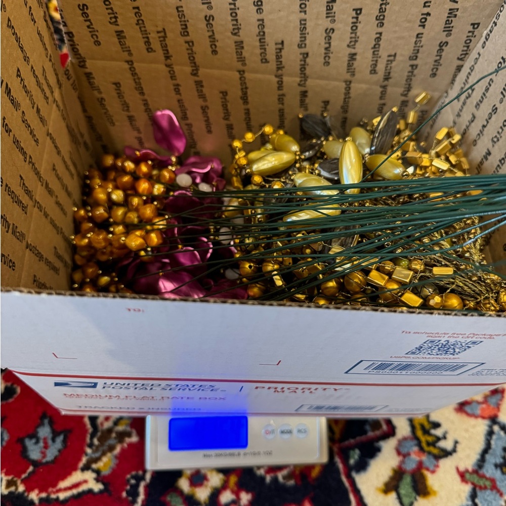 Bulk of Decorative handmade Beaded flower bouquets and beaded flower Wire Stems